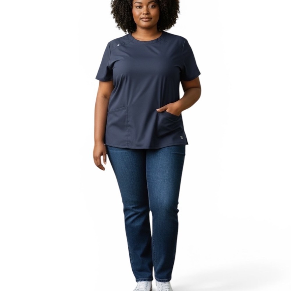 Cherokee INFINITY women's moisture wicking scrub top navy blue size 4Xl msrp $35